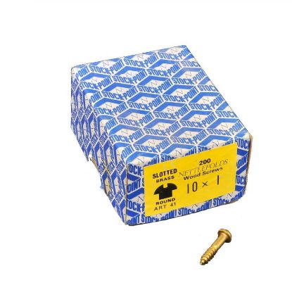 Picture of Brass Round Head Slotted Woodscrews